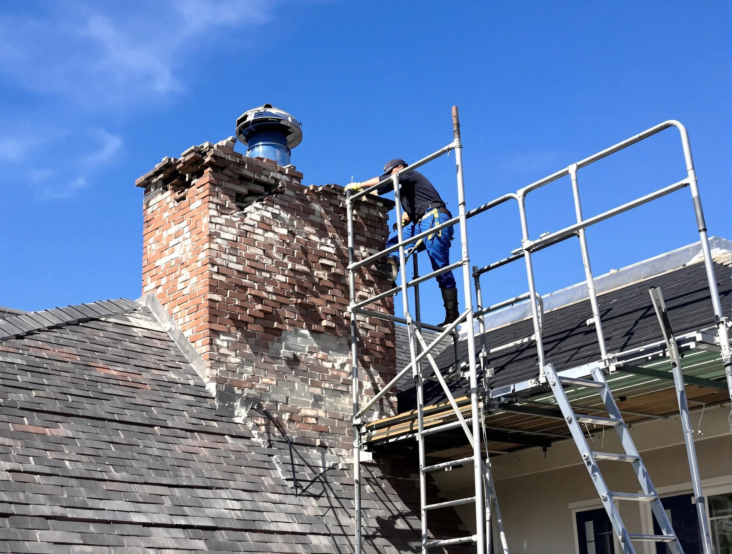 Rebuilding a chimney structure by Washington Terrace Chimney Sweep in Washington Terrace, UT