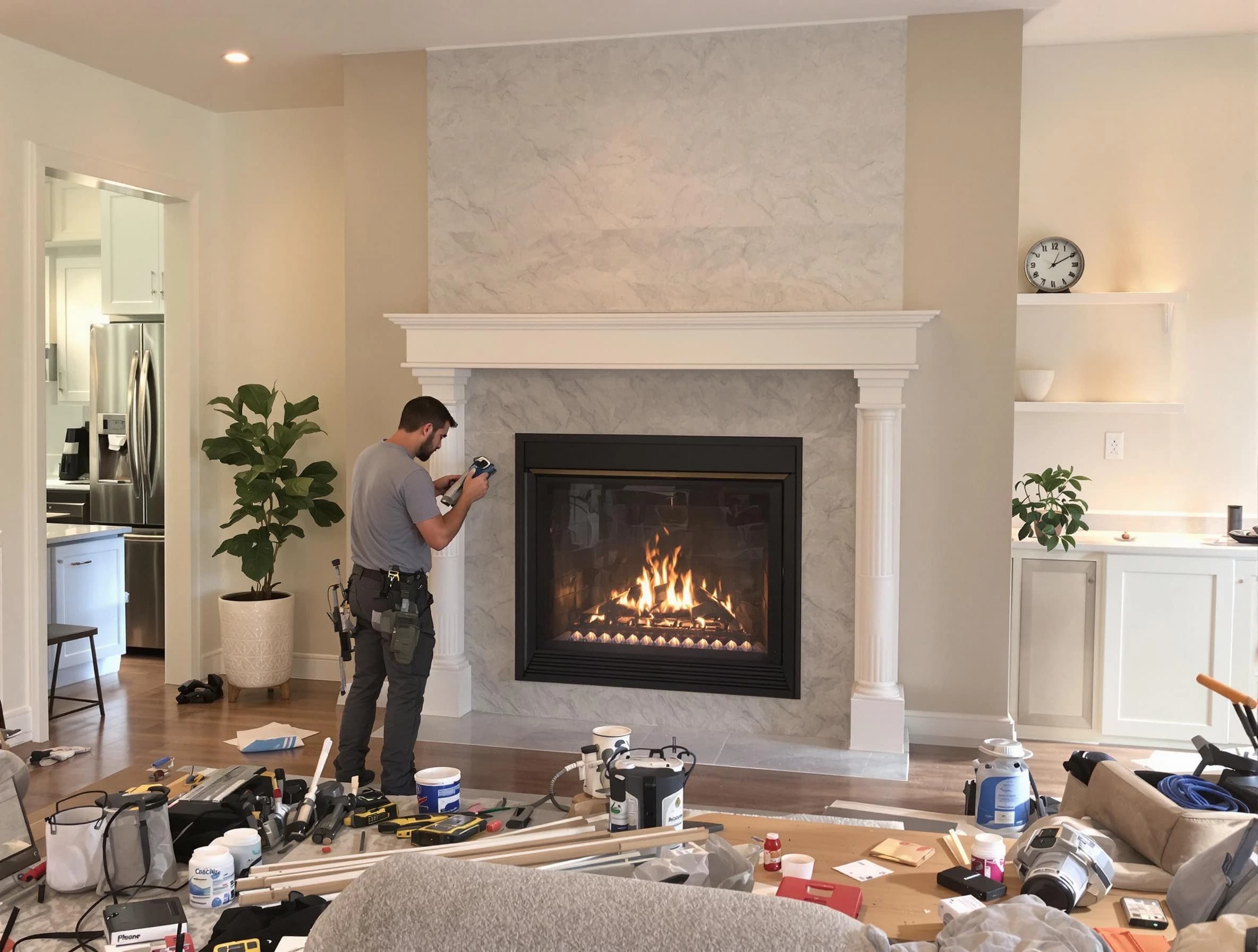 Newly installed fireplace by Washington Terrace Chimney Sweep in Washington Terrace, UT