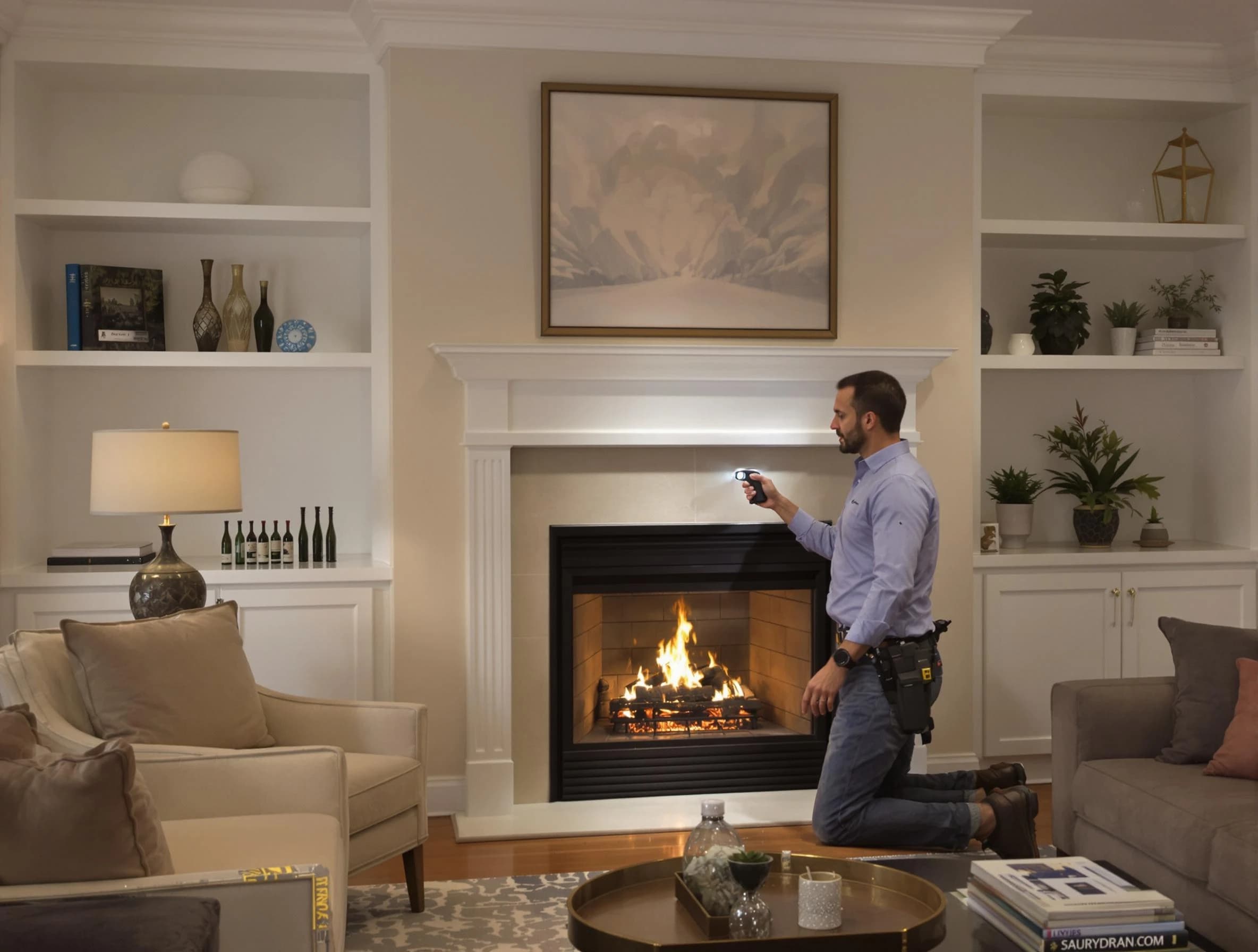 Washington Terrace Chimney Sweep conducting a fireplace safety inspection in Washington Terrace, UT