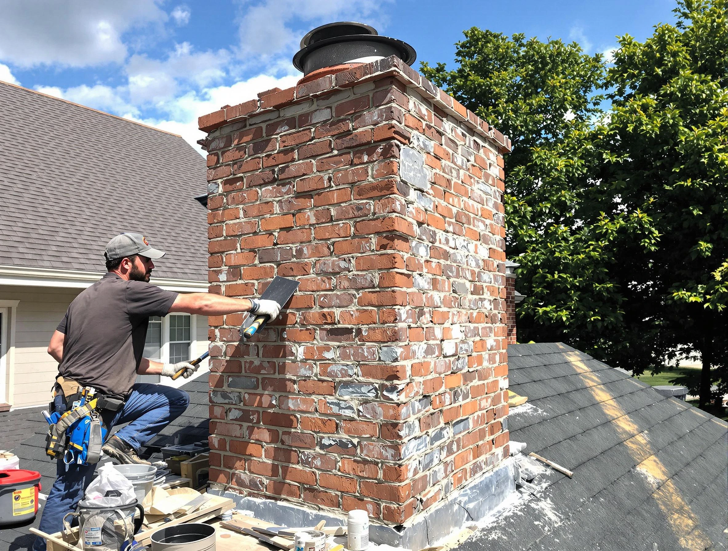 Completed chimney rebuild by Washington Terrace Chimney Sweep in Washington Terrace, UT
