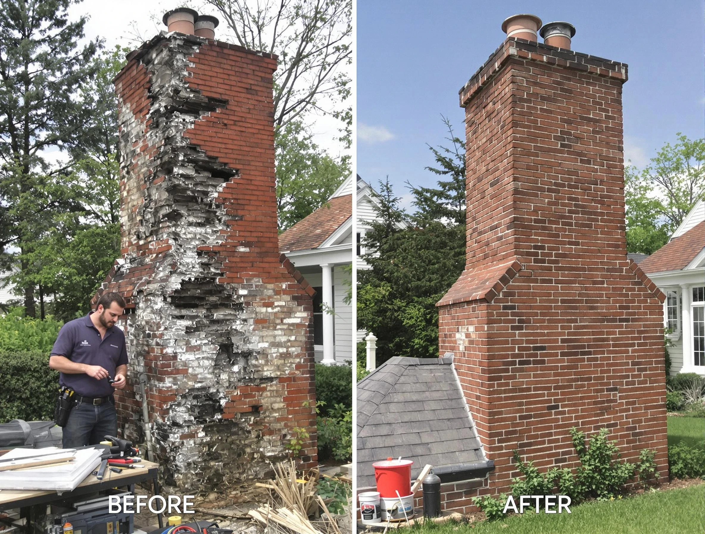 Washington Terrace Chimney Sweep performing a full chimney restoration in Washington Terrace, UT