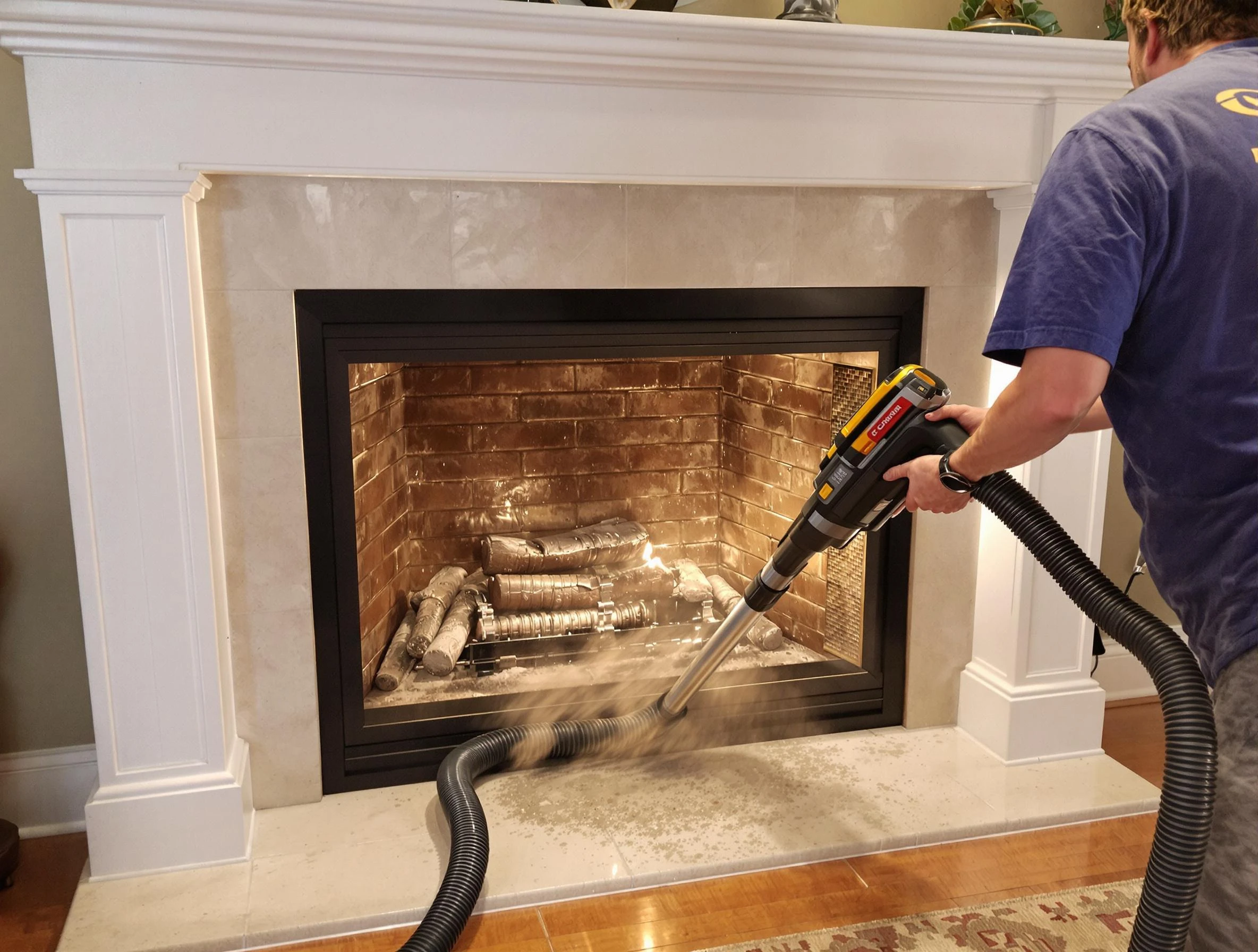 Fireplace cleaning performed by Washington Terrace Chimney Sweep in Washington Terrace, UT