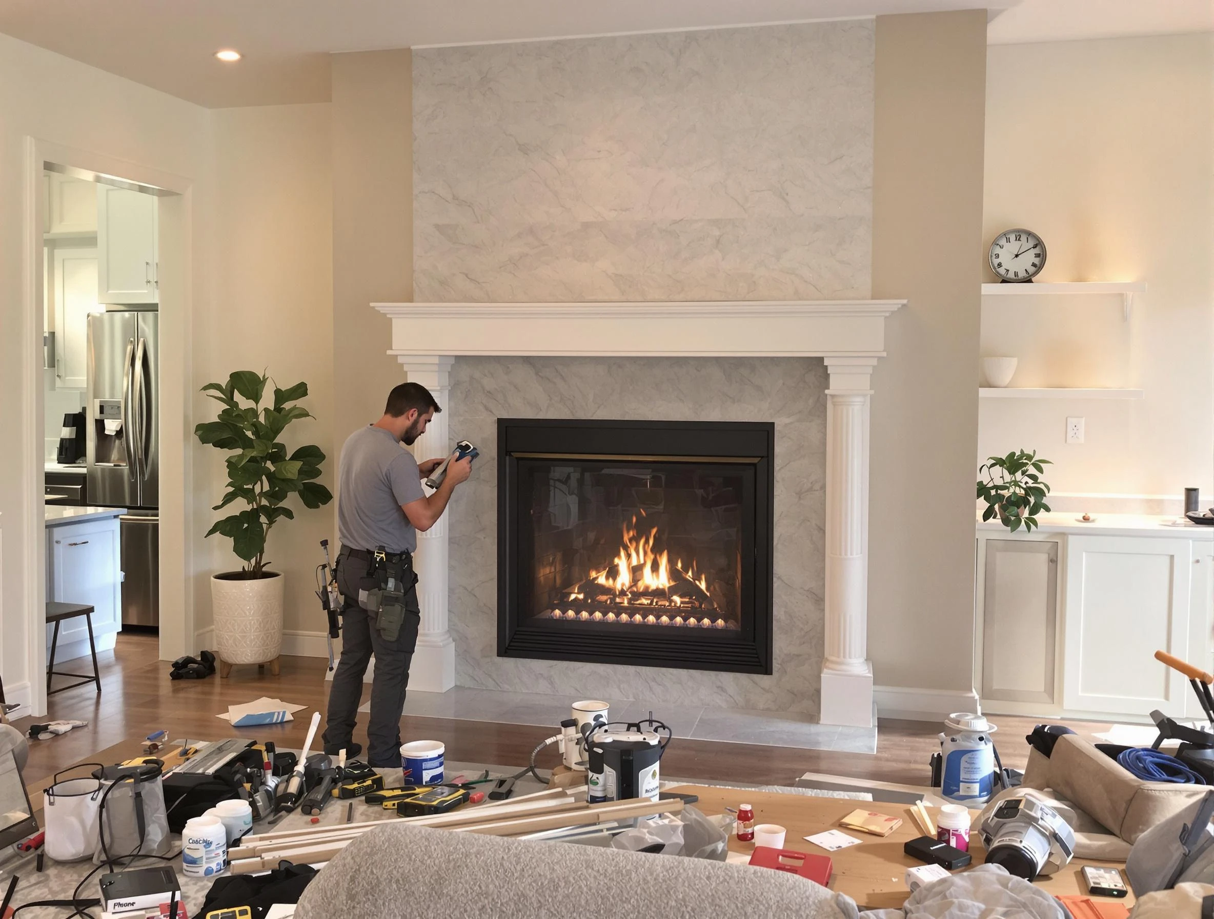 Newly installed fireplace by Washington Terrace Chimney Sweep in Washington Terrace, UT